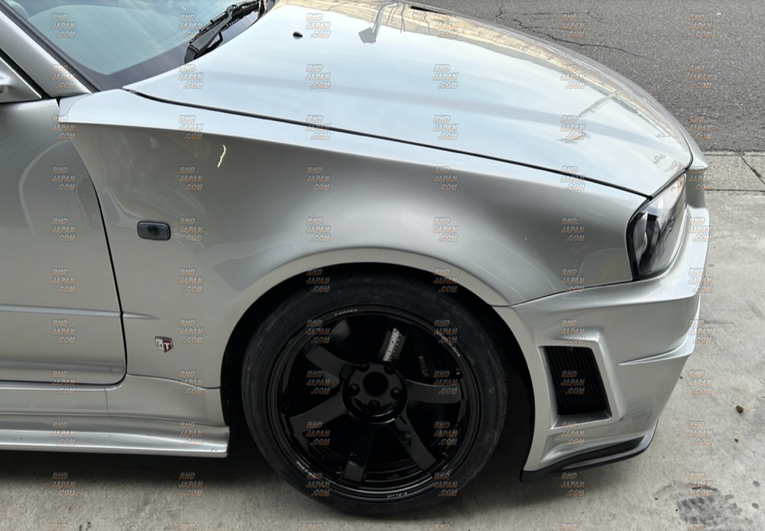 Okubo Factory Wide Front Bumper & Front Fender Set - Skyline R34